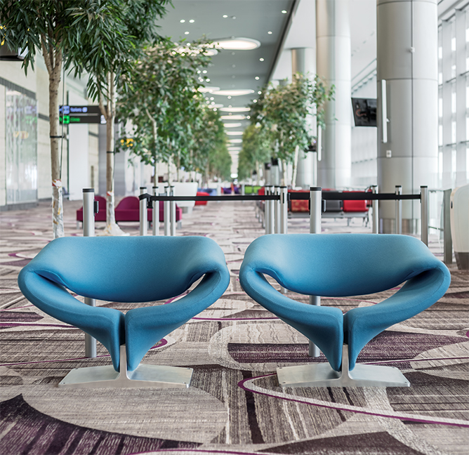 Ribbon<sup>®</sup> fauteuils in  Changi Airport. Foto's en meer.